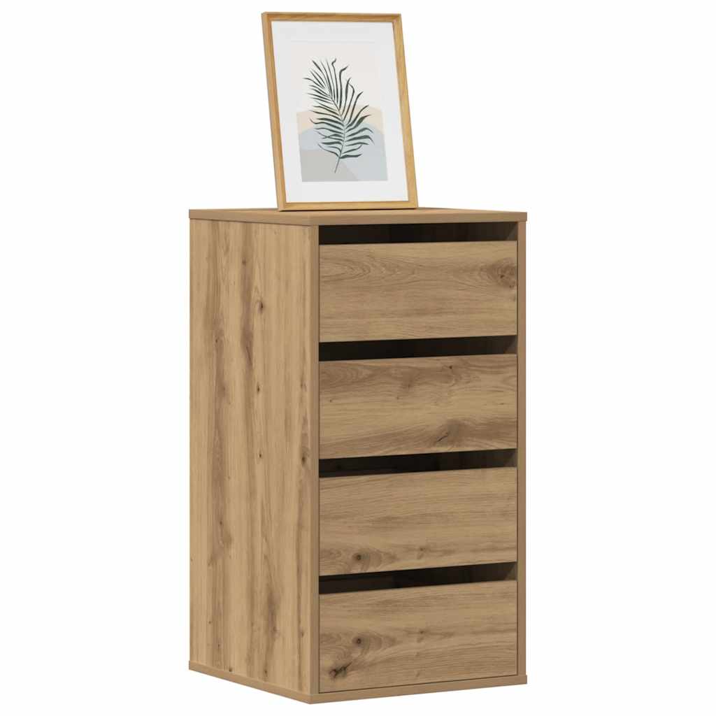 kommode til hjørne 40x41x76 cm konstrueret træ egetræsfarve