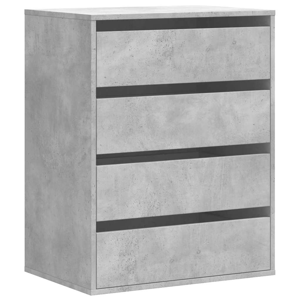 kommode til hjørne 60x41x76 cm konstrueret træ betongrå