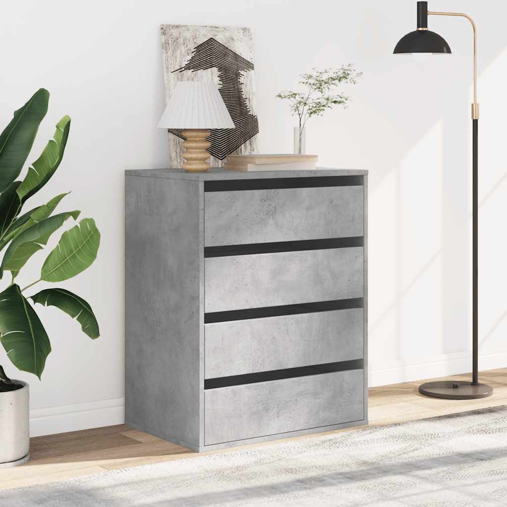 kommode til hjørne 60x41x76 cm konstrueret træ betongrå