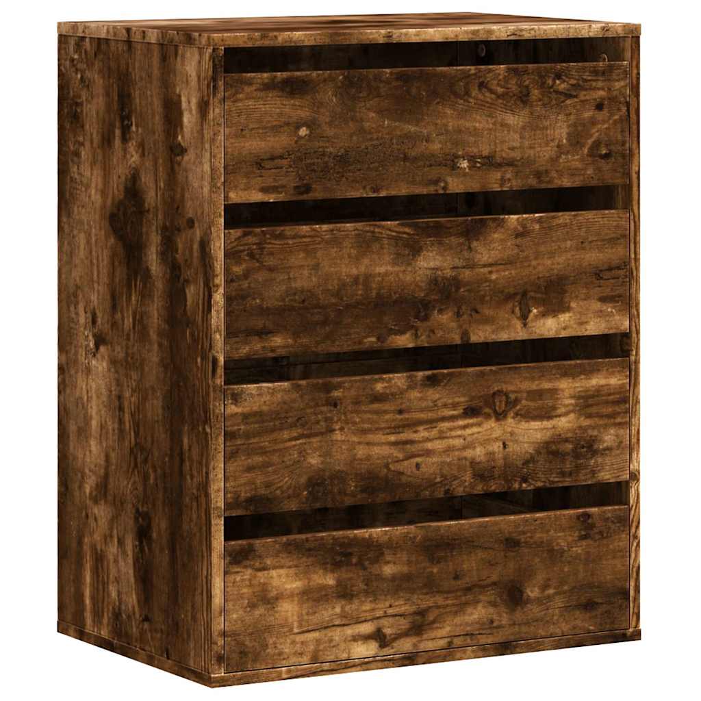 kommode til hjørne 60x41x76 cm konstrueret træ røget egetræ
