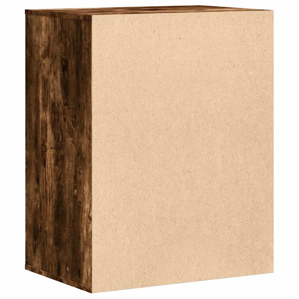 kommode til hjørne 60x41x76 cm konstrueret træ røget egetræ