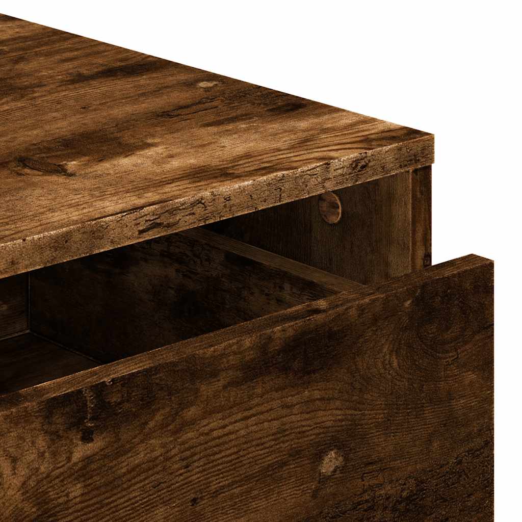 kommode til hjørne 60x41x76 cm konstrueret træ røget egetræ