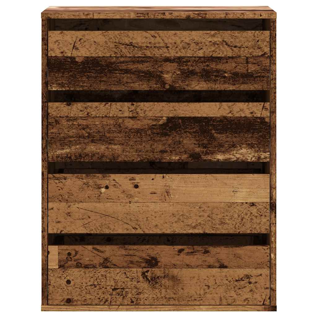 kommode til hjørne 60x41x76 cm konstrueret træ antikt træ