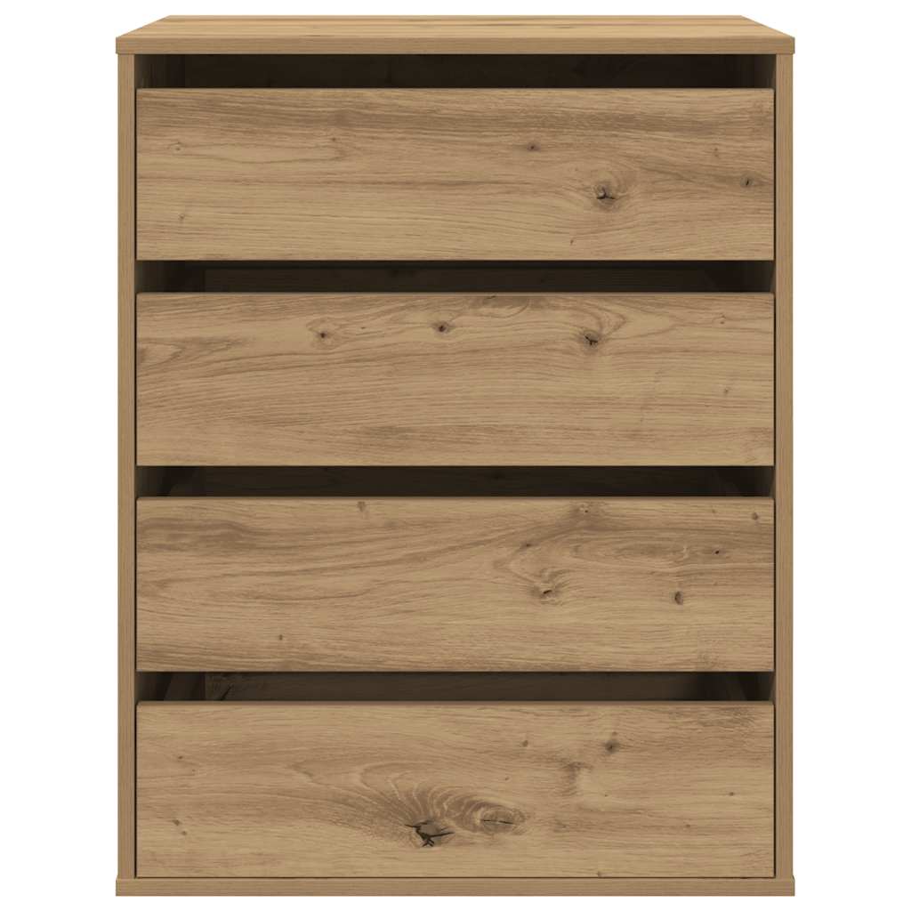 kommode til hjørne 60x41x76 cm konstrueret træ egetræsfarve