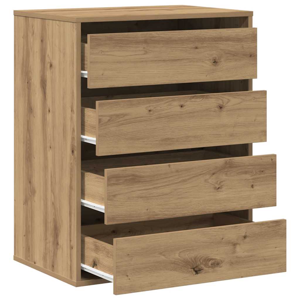 kommode til hjørne 60x41x76 cm konstrueret træ egetræsfarve