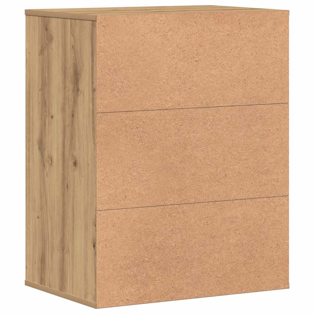 kommode til hjørne 60x41x76 cm konstrueret træ egetræsfarve