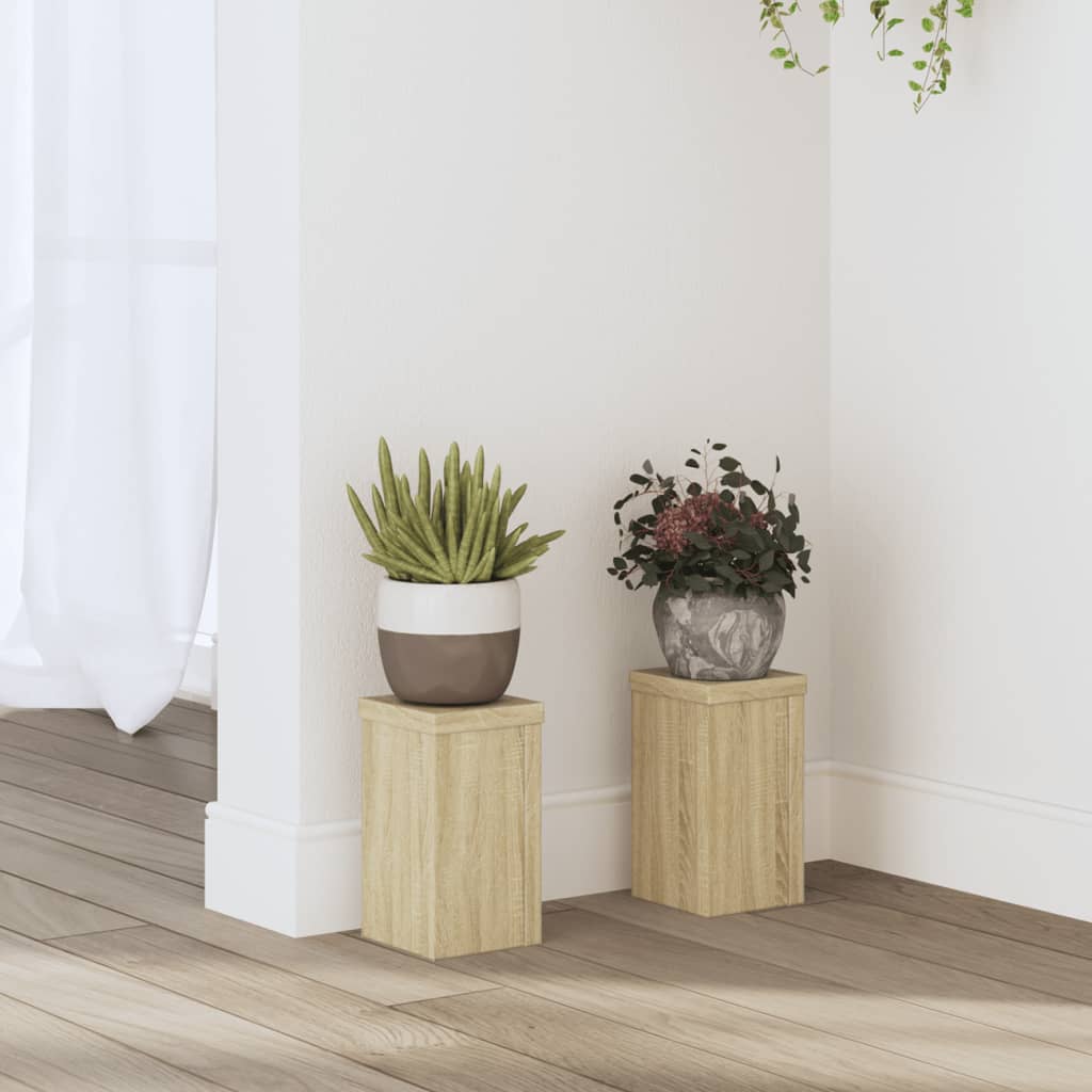 Planteholder 2 stk. Sonoma-eg 10 x 10 x 18 cm Konstrueret træ