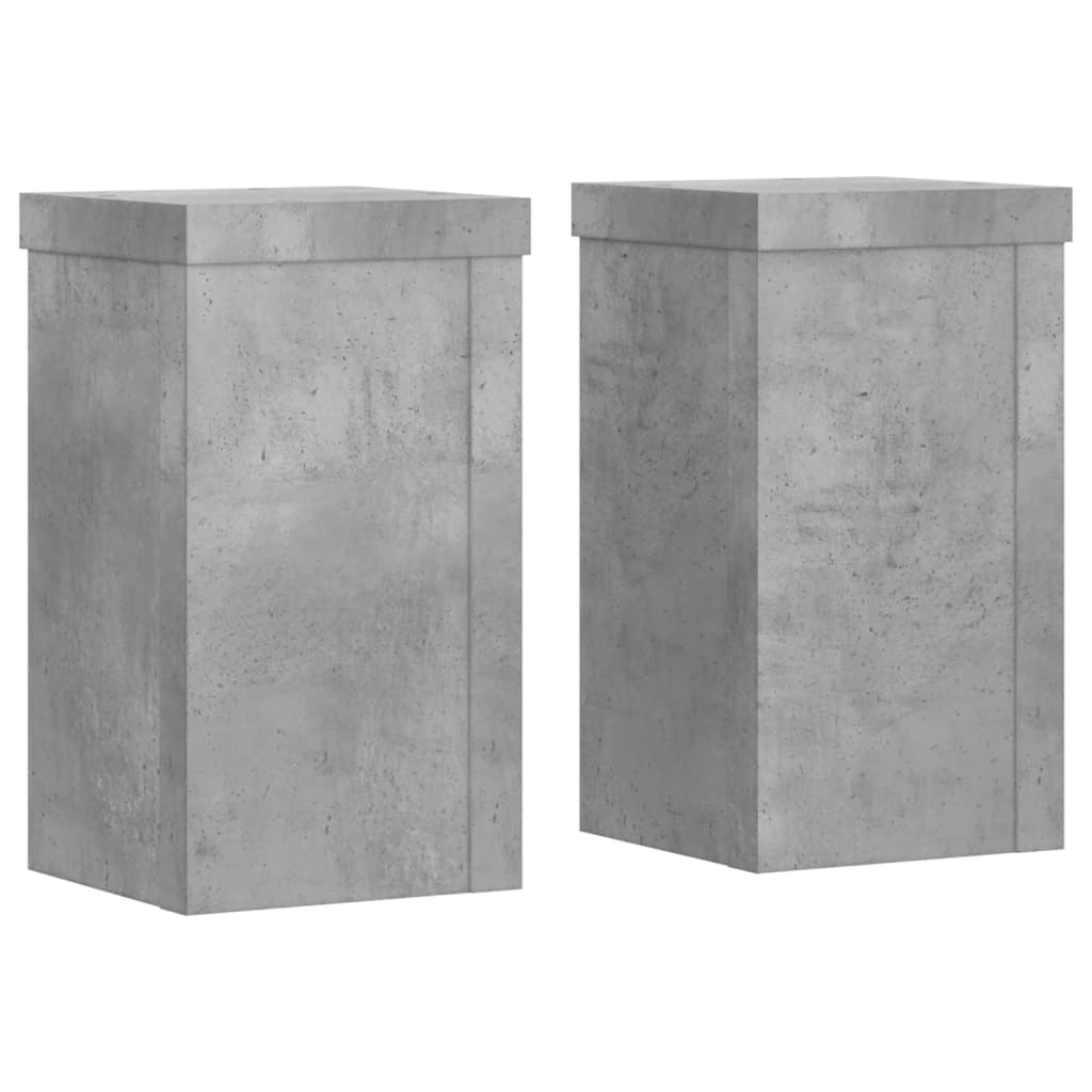 Planteholder 2 stk. Betongrå 10 x 10 x 18 cm Konstrueret træ