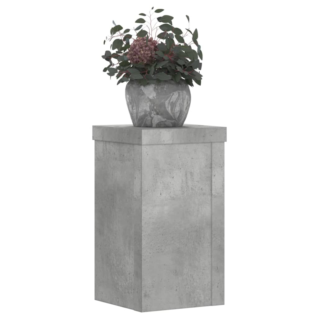 Planteholder 2 stk. Betongrå 10 x 10 x 18 cm Konstrueret træ