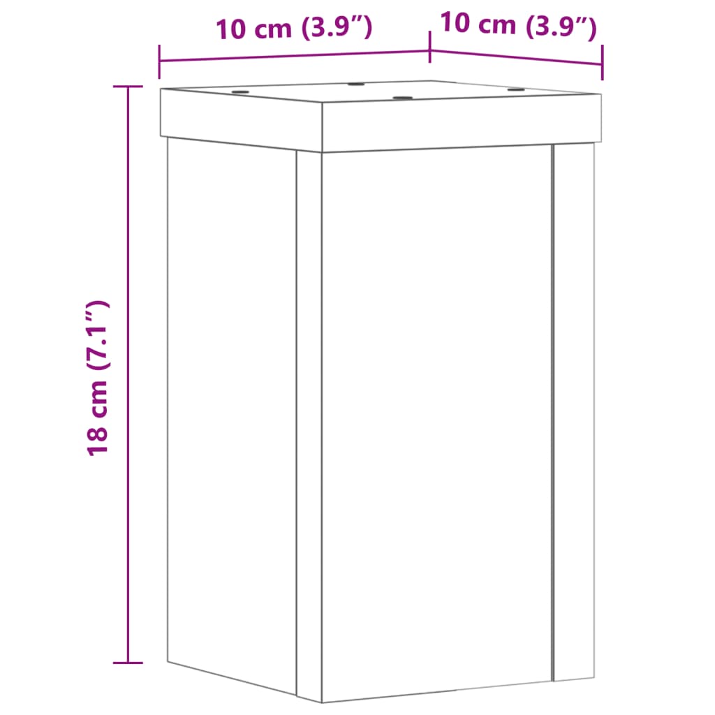 plantestativer 2 stk. 10x10x18 cm konstrueret træ røget eg
