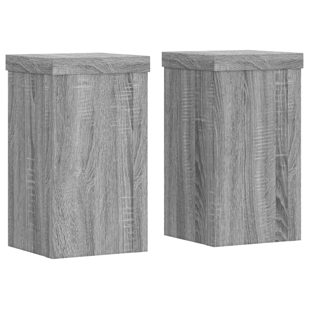 plantestativer 2 stk. 10x10x18 cm konstrueret træ grå sonoma-eg