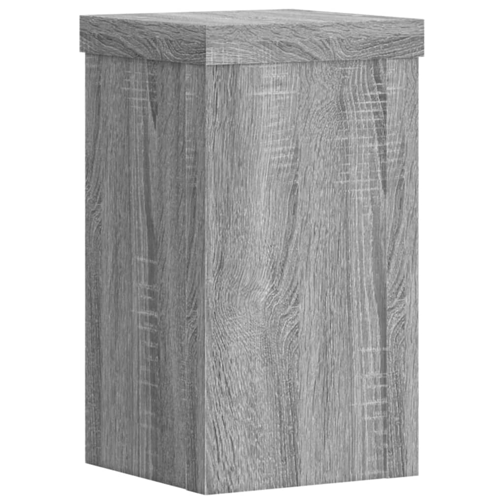 plantestativer 2 stk. 10x10x18 cm konstrueret træ grå sonoma-eg