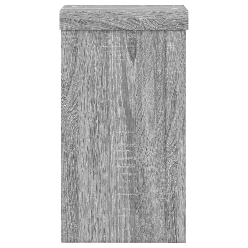 plantestativer 2 stk. 10x10x18 cm konstrueret træ grå sonoma-eg