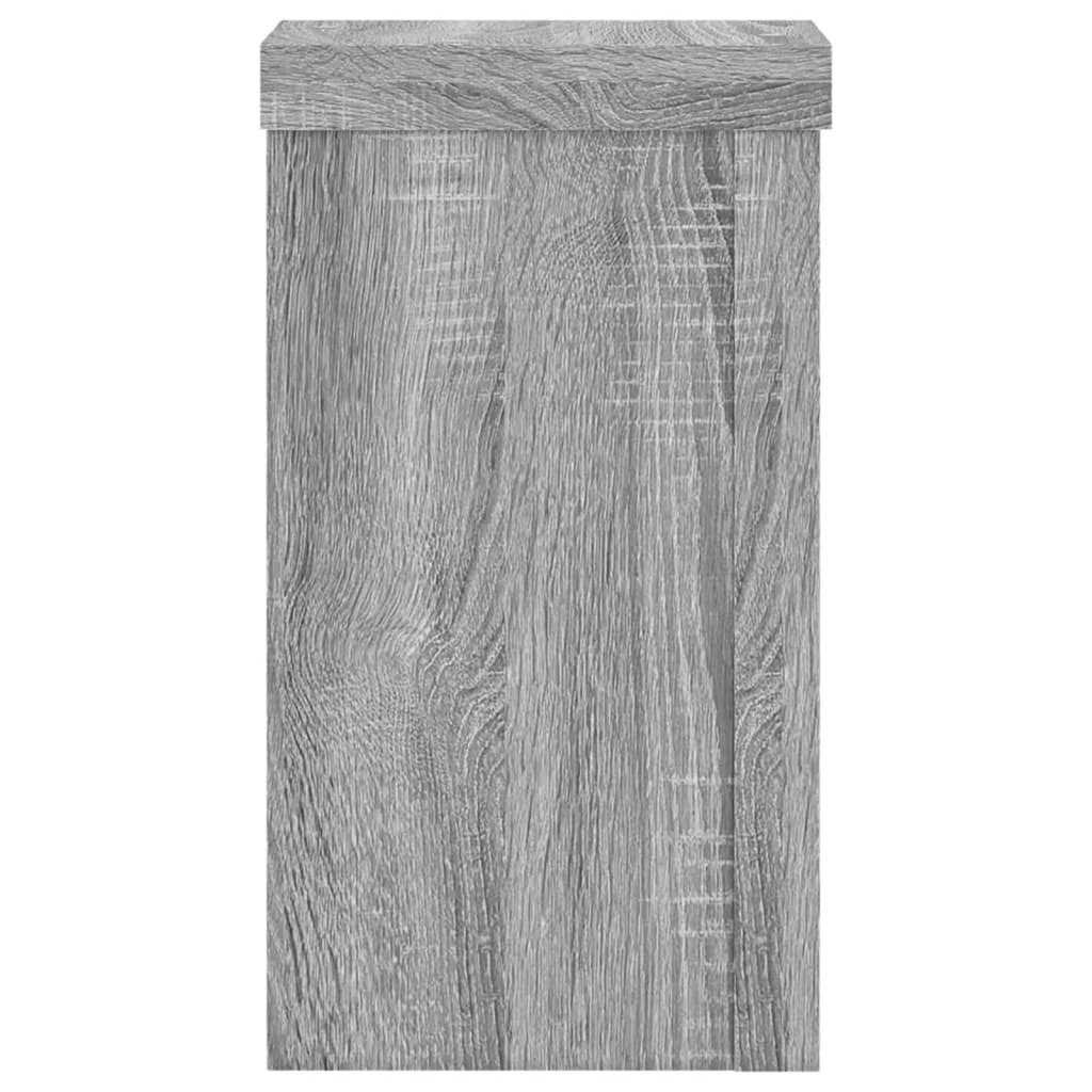 plantestativer 2 stk. 10x10x18 cm konstrueret træ grå sonoma-eg