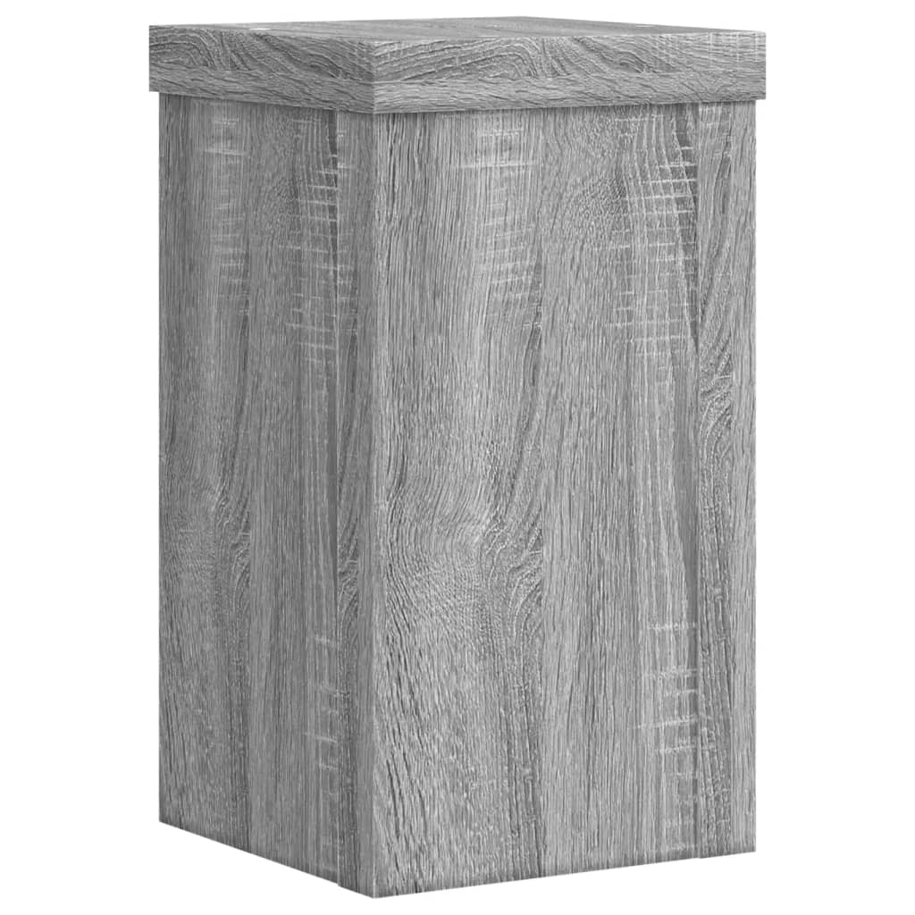 plantestativer 2 stk. 10x10x18 cm konstrueret træ grå sonoma-eg