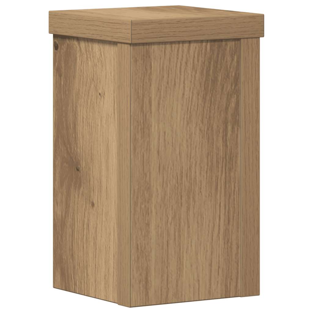 plantestativer 2 stk. 10x10x18 cm konstrueret træ egetræsfarvet