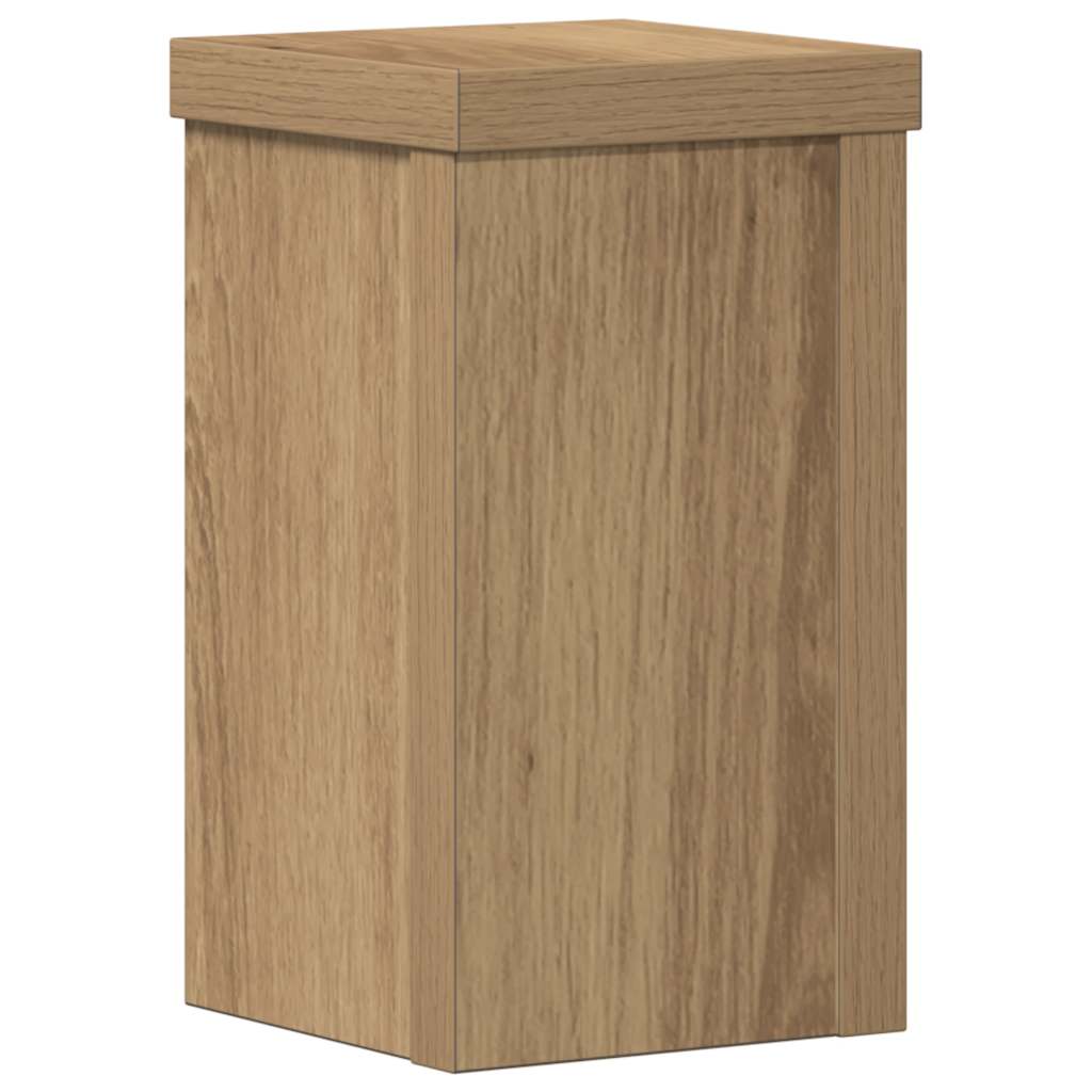 plantestativer 2 stk. 10x10x18 cm konstrueret træ egetræsfarvet