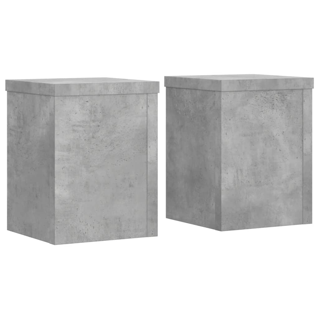 Planteholder 2 stk. Betongrå 15 x 15 x 20 cm Konstrueret træ