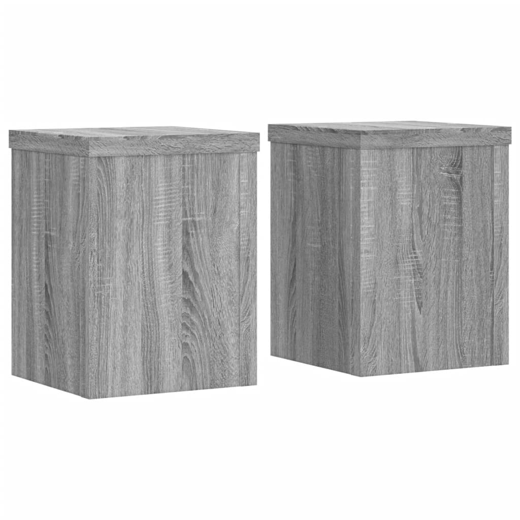 plantestativer 2 stk. 15x15x20 cm konstrueret træ grå sonoma-eg