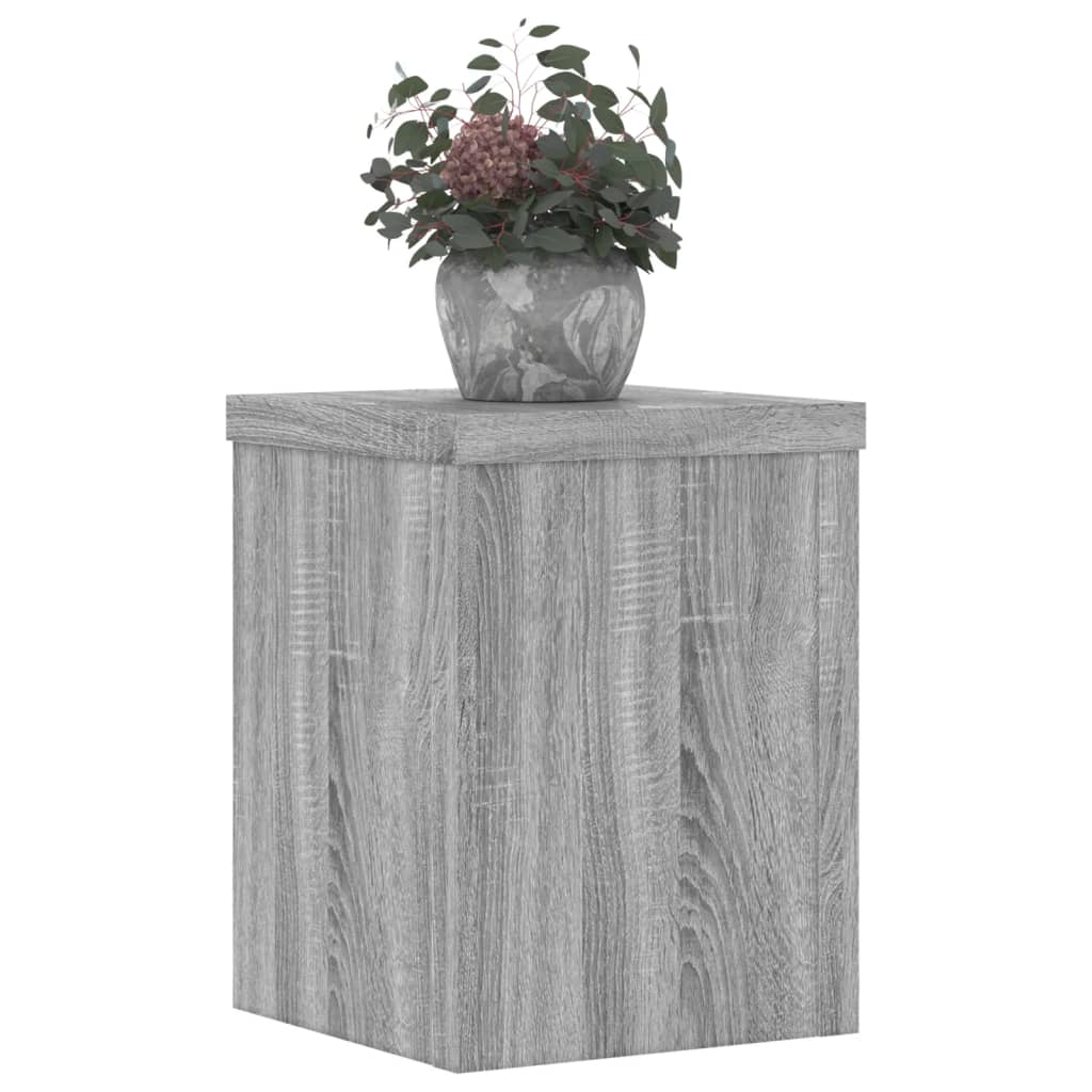 plantestativer 2 stk. 15x15x20 cm konstrueret træ grå sonoma-eg