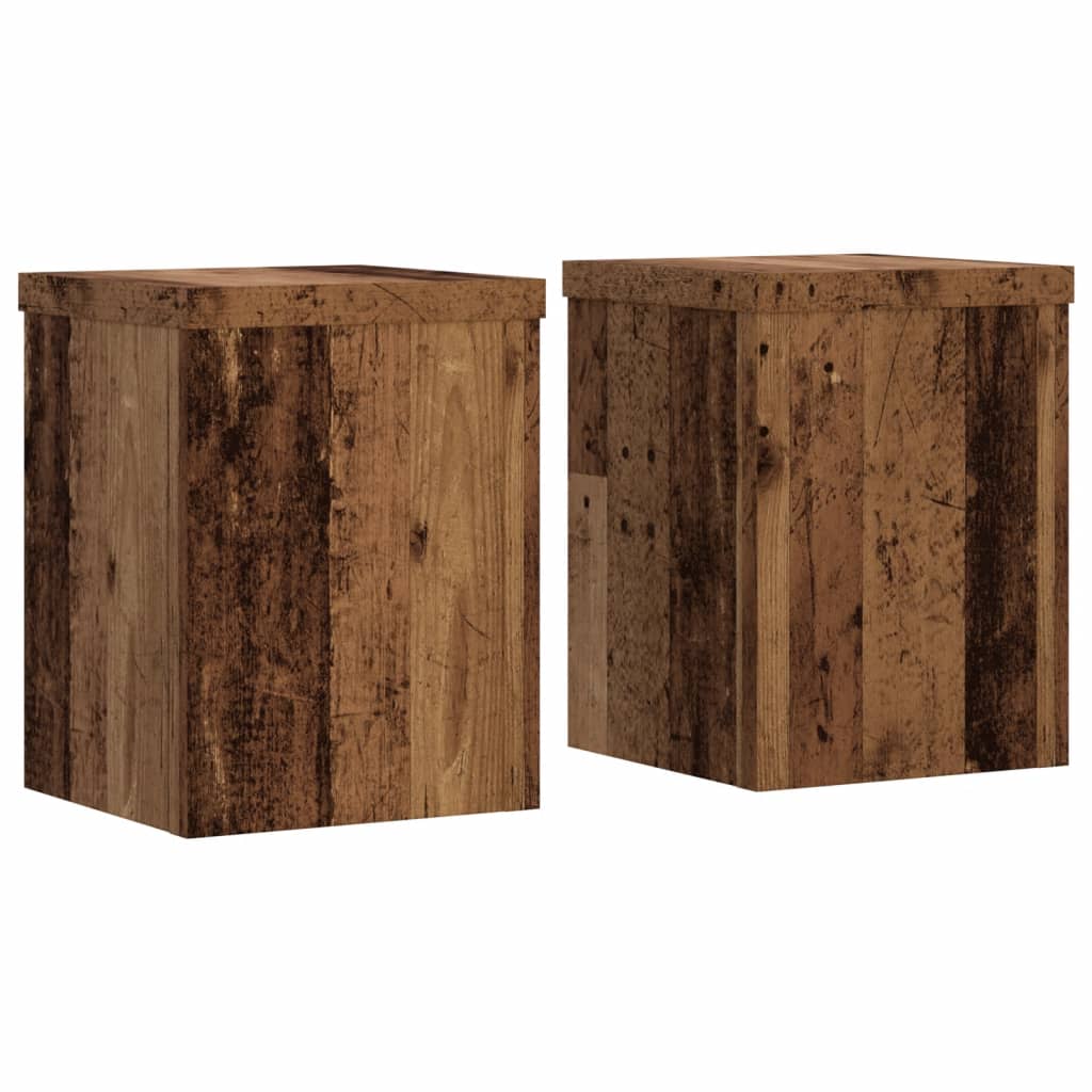 Planteholder 2 stk. Gammelt træ 15 x 15 x 20 cm Konstrueret træ