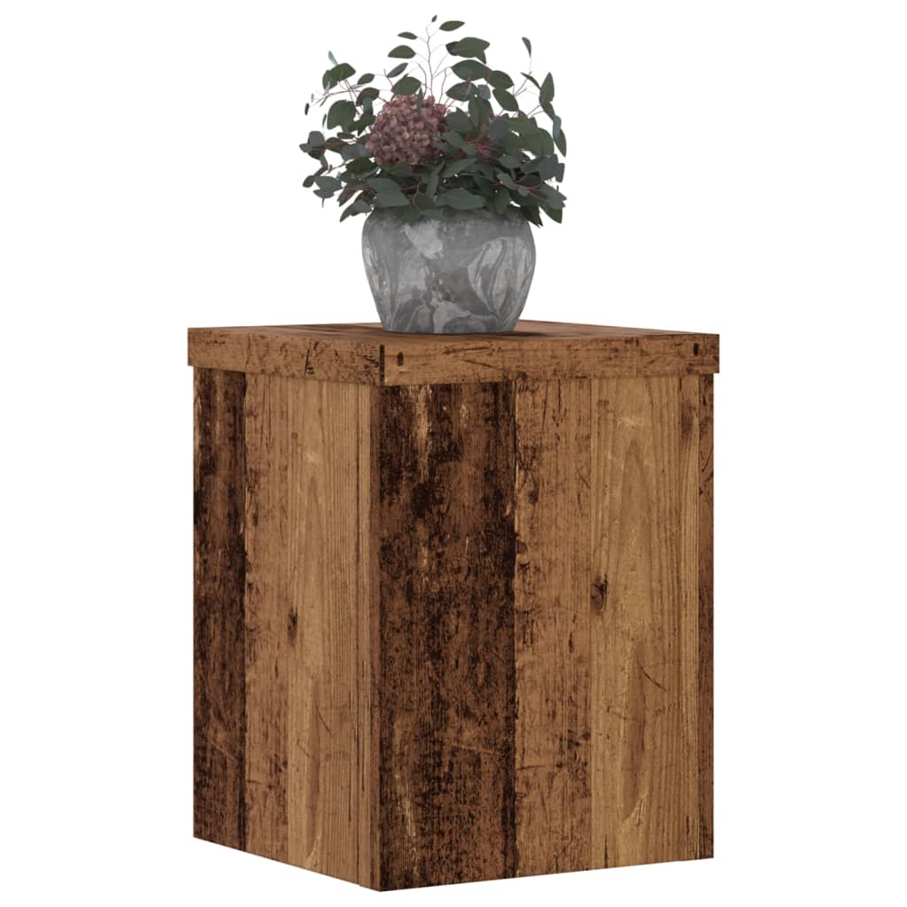 Planteholder 2 stk. Gammelt træ 15 x 15 x 20 cm Konstrueret træ