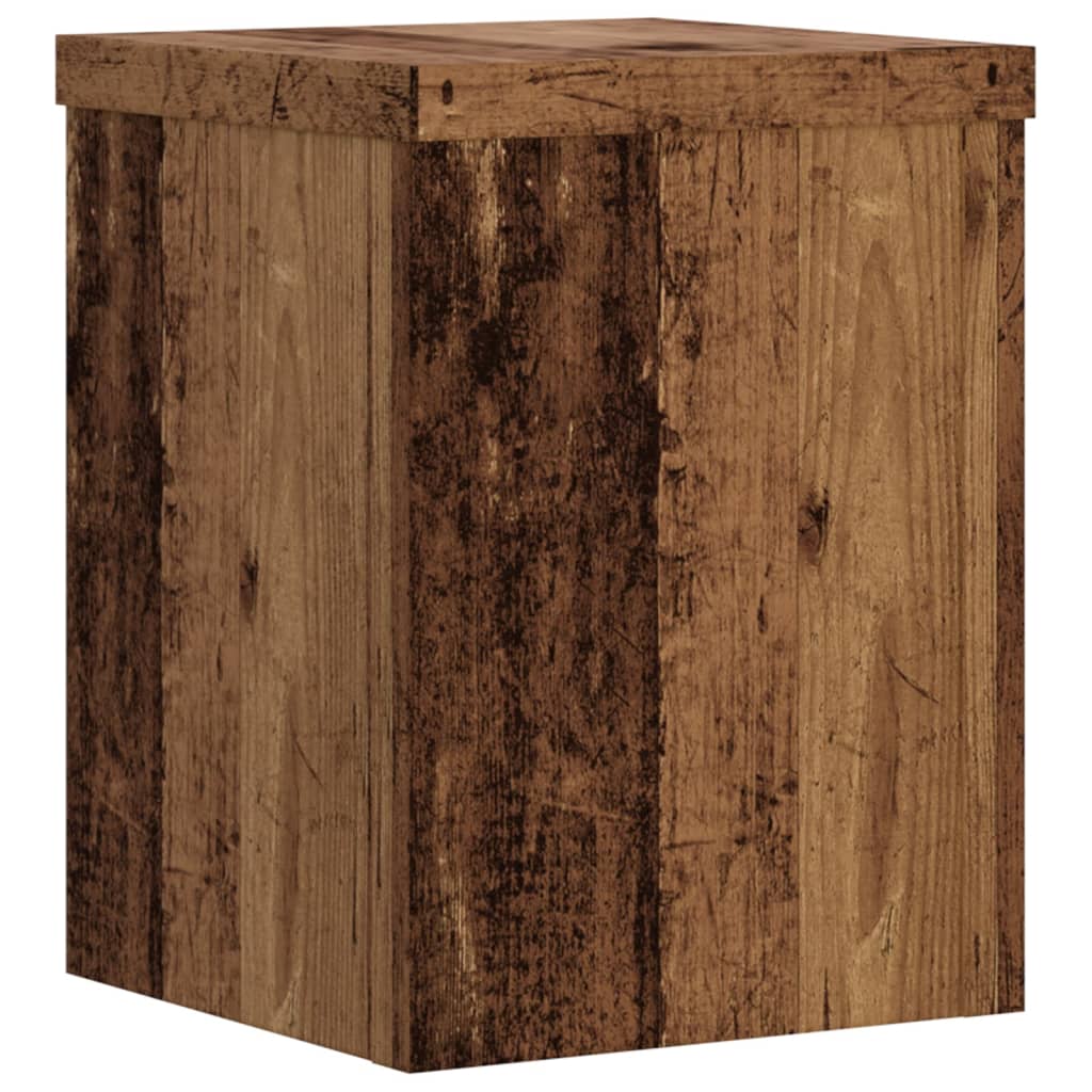 Planteholder 2 stk. Gammelt træ 15 x 15 x 20 cm Konstrueret træ