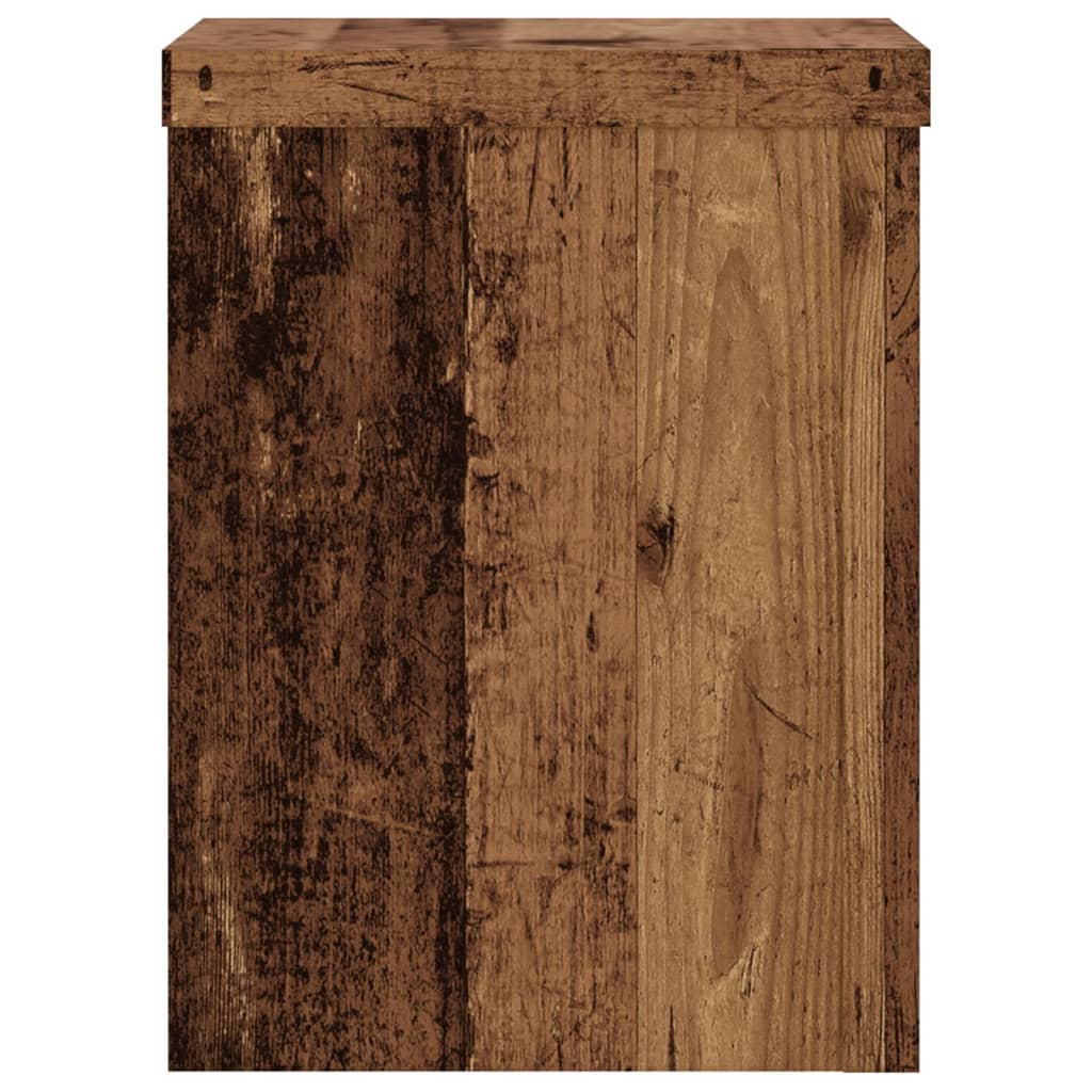 Planteholder 2 stk. Gammelt træ 15 x 15 x 20 cm Konstrueret træ