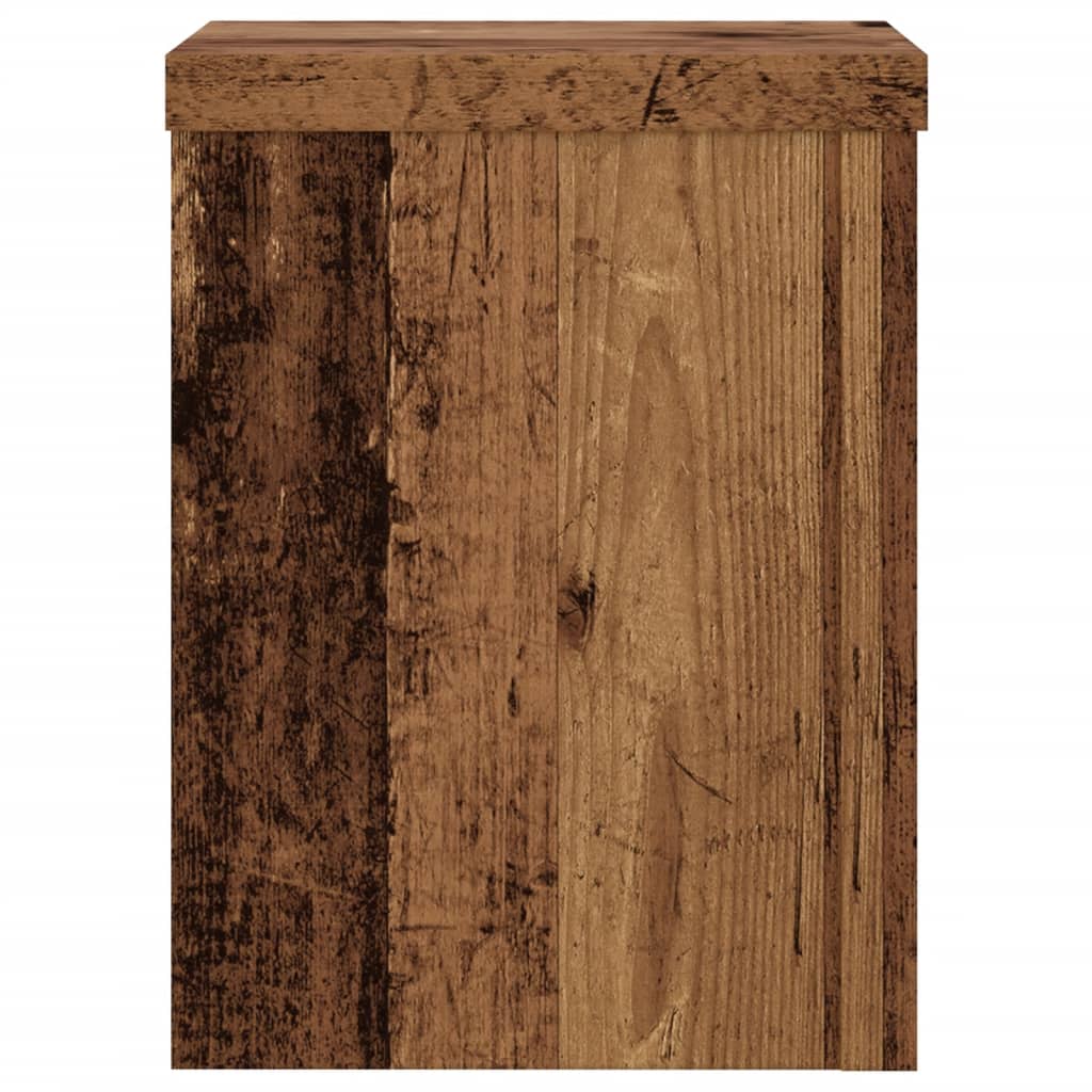 Planteholder 2 stk. Gammelt træ 15 x 15 x 20 cm Konstrueret træ