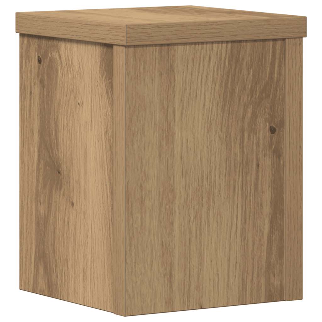 plantestativer 2 stk. 15x15x20 cm konstrueret træ egetræsfarvet