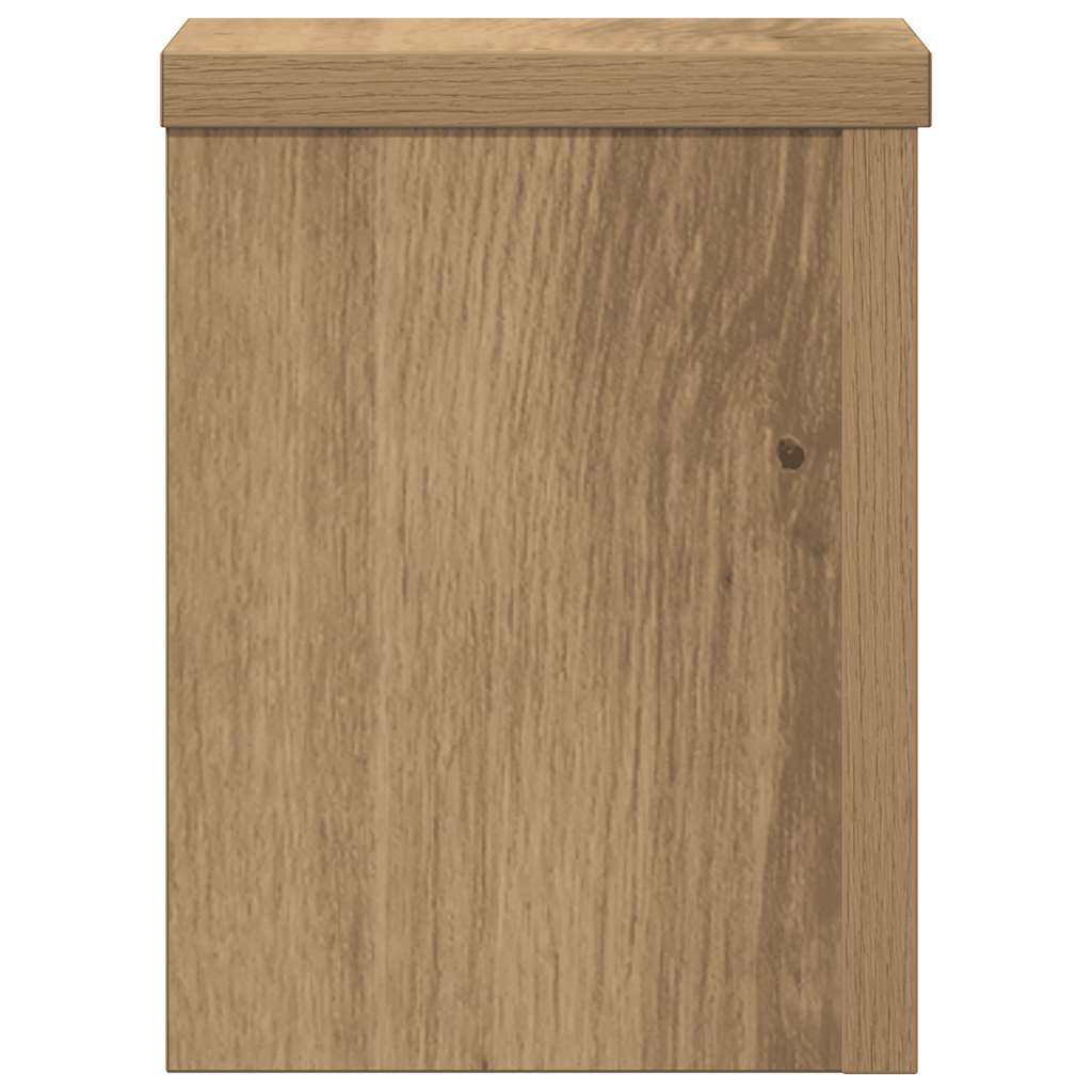 plantestativer 2 stk. 15x15x20 cm konstrueret træ egetræsfarvet