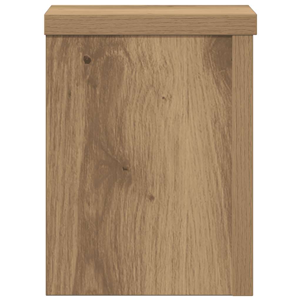 plantestativer 2 stk. 15x15x20 cm konstrueret træ egetræsfarvet