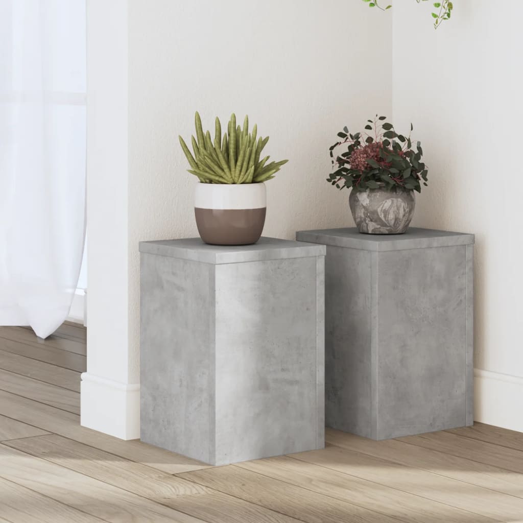 Planteholder 2 stk. Betongrå 20 x 20 x 30 cm Konstrueret træ