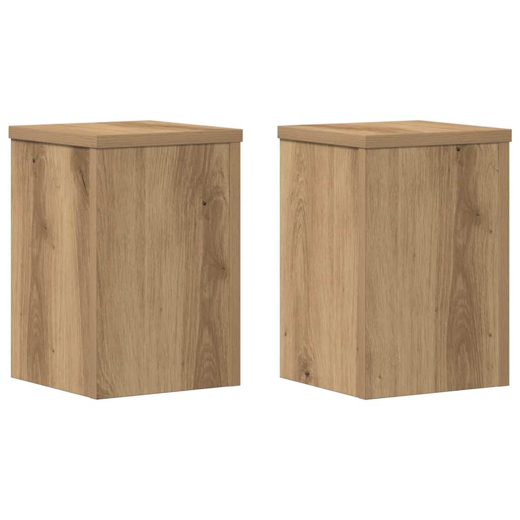 plantestativer 2 stk. 20x20x30 cm konstrueret træ egetræsfarvet