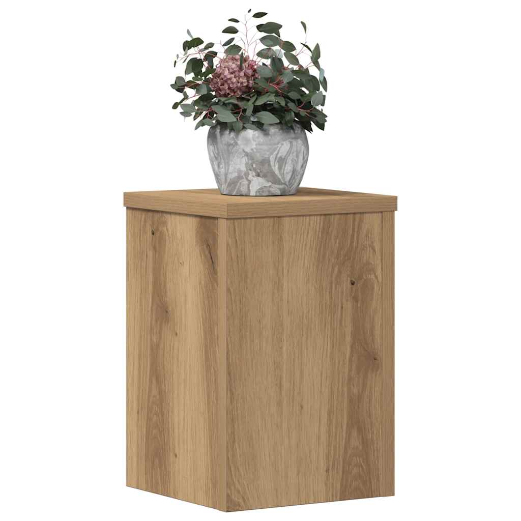 plantestativer 2 stk. 20x20x30 cm konstrueret træ egetræsfarvet