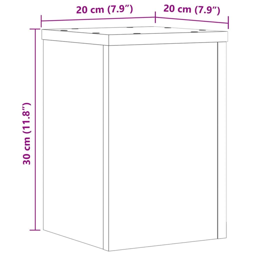 plantestativer 2 stk. 20x20x30 cm konstrueret træ egetræsfarvet
