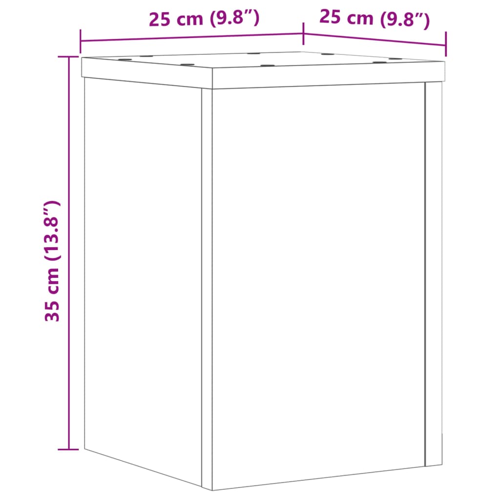 plantestativer 2 stk. 25x25x35 cm konstrueret træ sonoma-eg