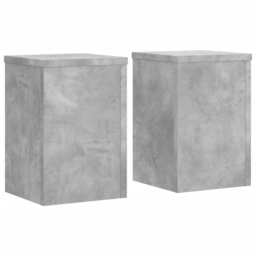 Planteholder 2 stk. Betongrå 25 x 25 x 35 cm Konstrueret træ
