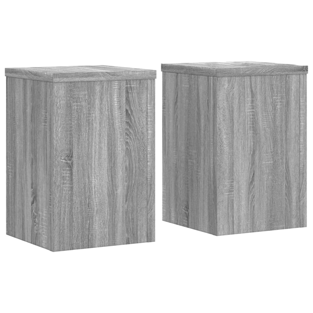 plantestativer 2 stk. 25x25x35 cm konstrueret træ grå sonoma-eg