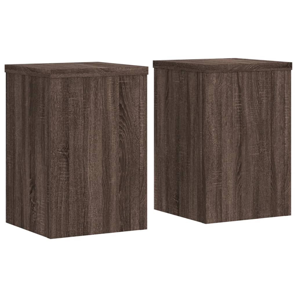 plantestativer 2 stk. 25x25x35 cm konstrueret træ brunt eg