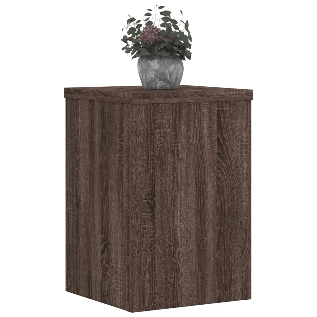 plantestativer 2 stk. 25x25x35 cm konstrueret træ brunt eg