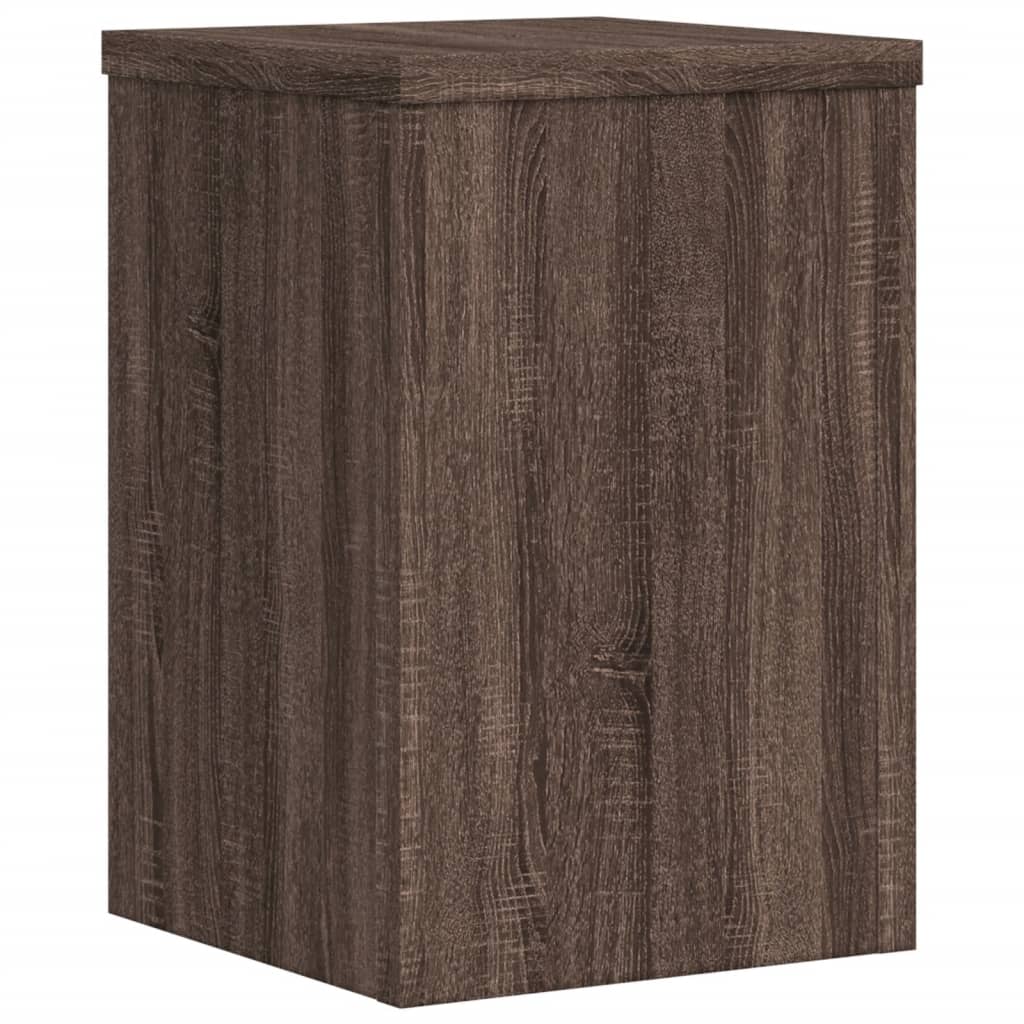 plantestativer 2 stk. 25x25x35 cm konstrueret træ brunt eg