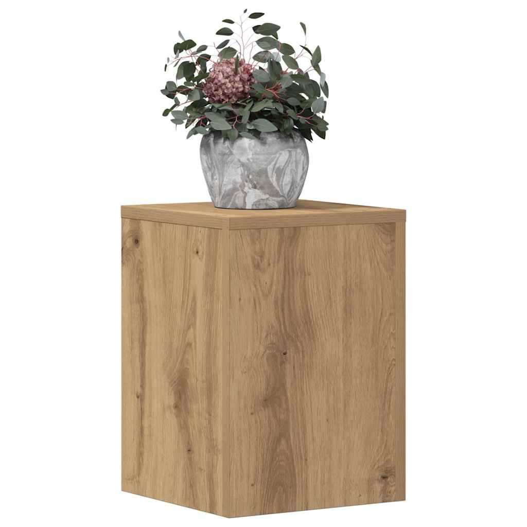 plantestativer 2 stk. 25x25x35 cm konstrueret træ egetræsfarvet