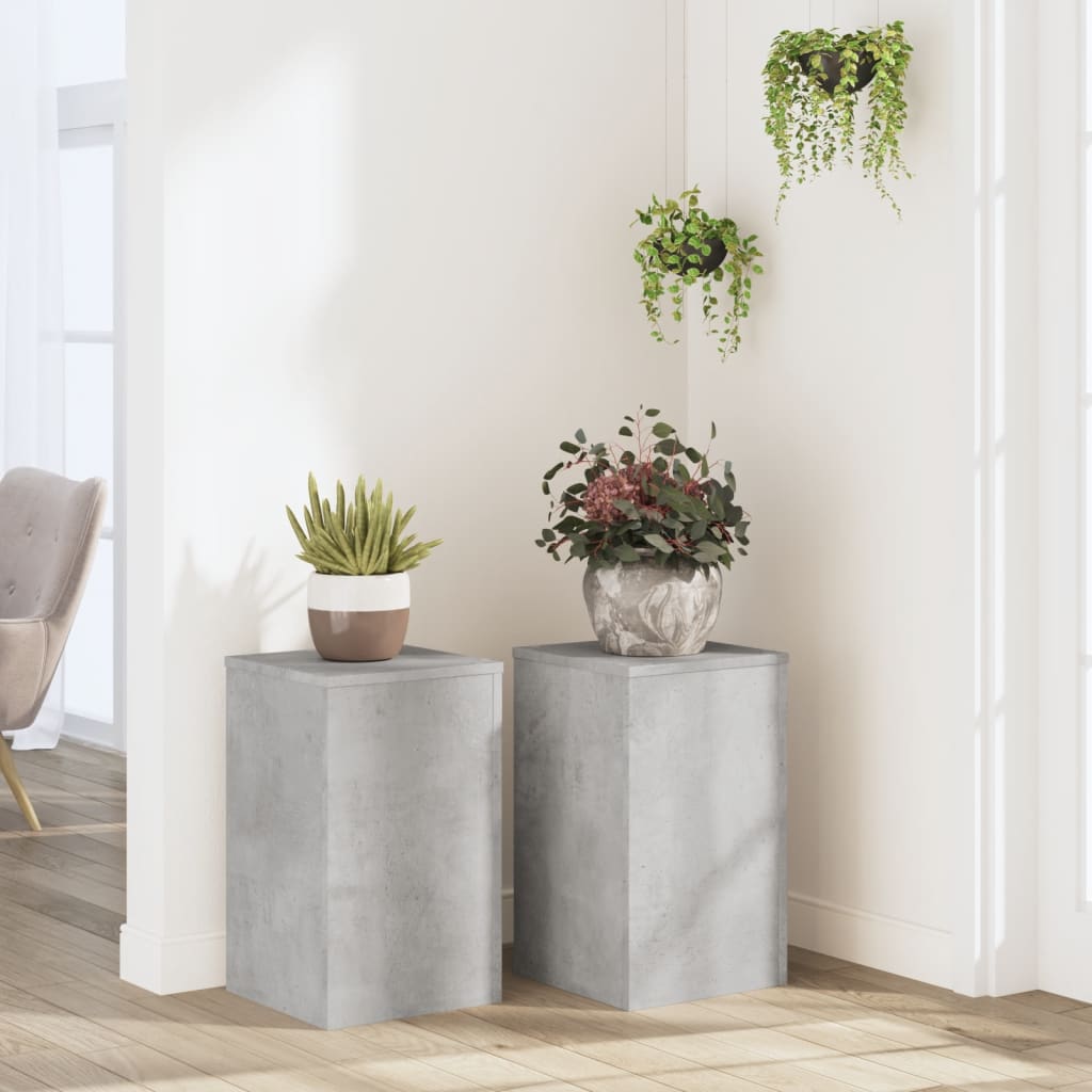 Planteholder 2 stk. Betongrå 30 x 30 x 50 cm Konstrueret træ