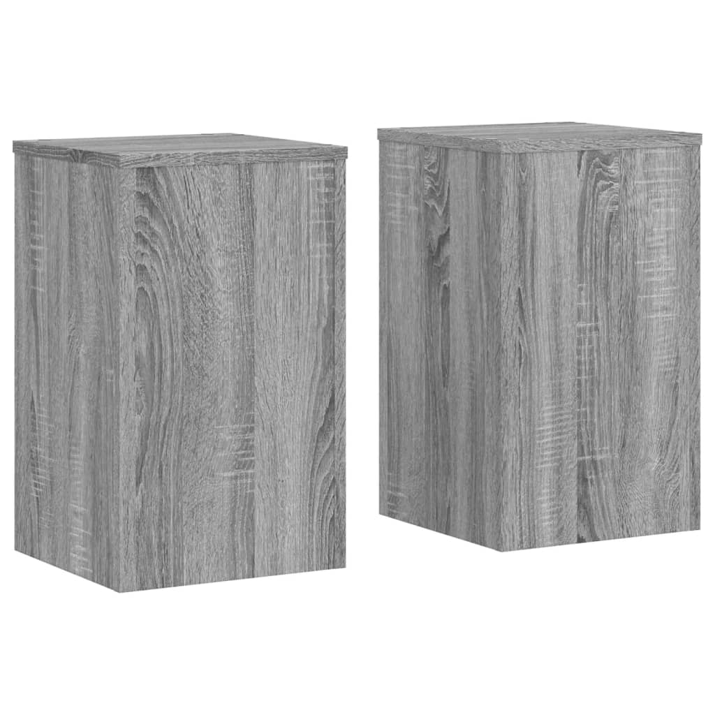 plantestativer 2 stk. 30x30x50 cm konstrueret træ grå sonoma-eg