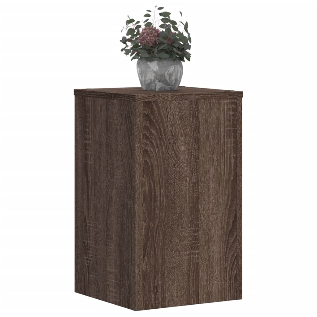 plantestativer 2 stk. 30x30x50 cm konstrueret træ brunt eg