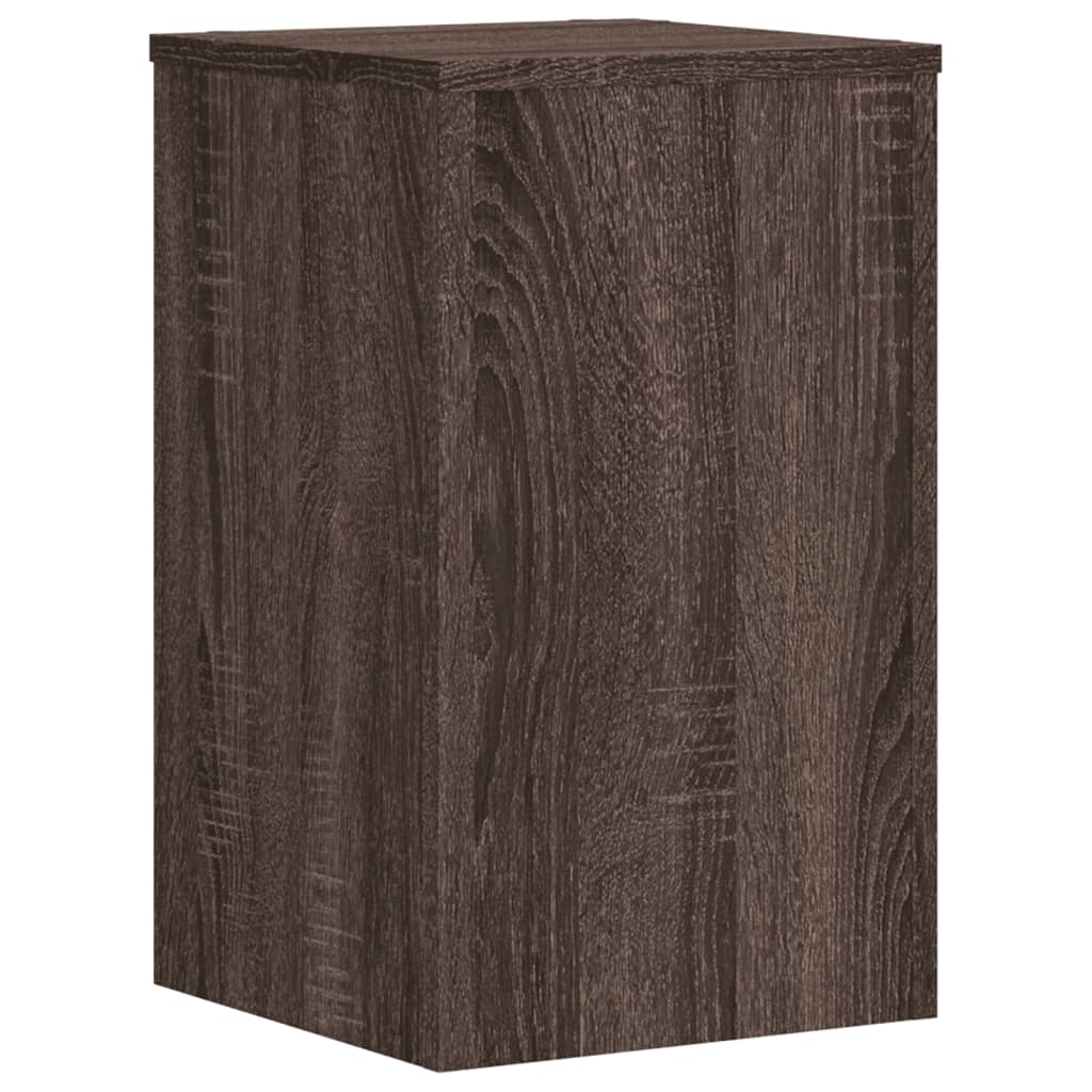 plantestativer 2 stk. 30x30x50 cm konstrueret træ brunt eg