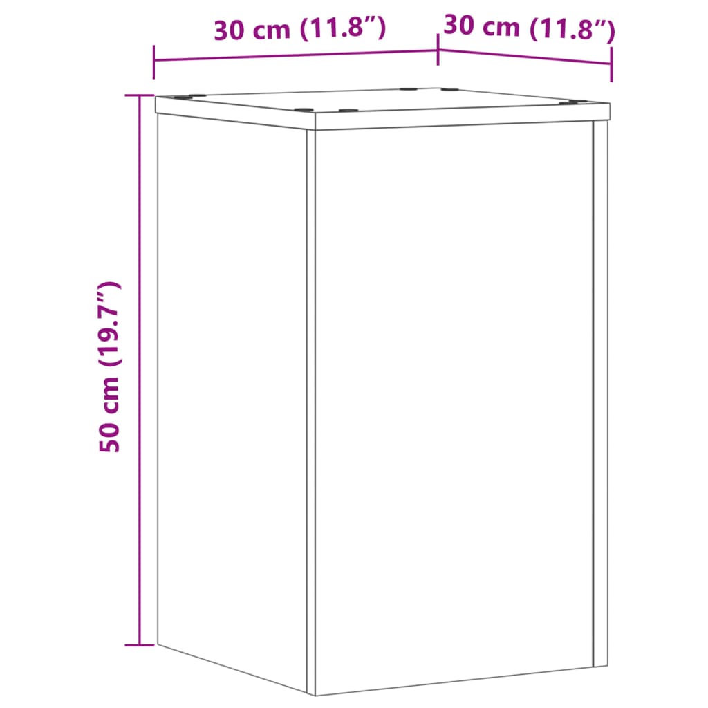 plantestativer 2 stk. 30x30x50 cm konstrueret træ antikt træ