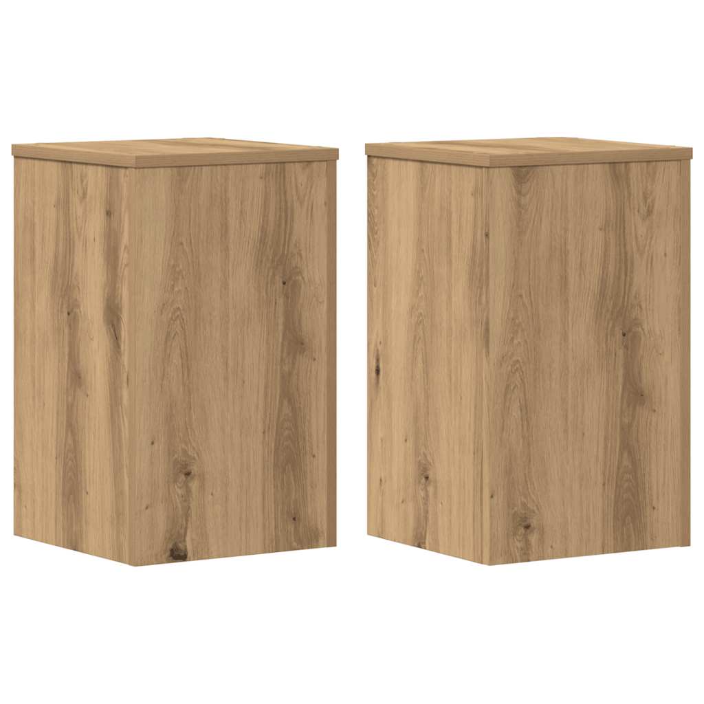 plantestativer 2 stk. 30x30x50 cm konstrueret træ egetræsfarvet