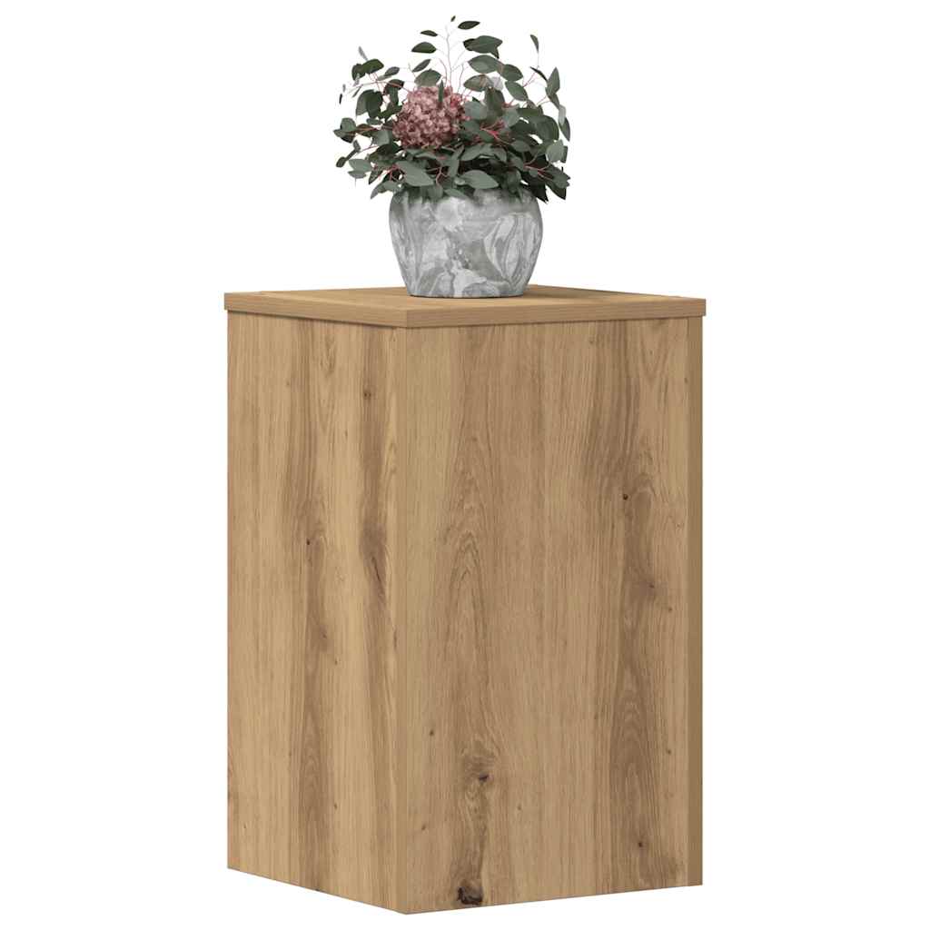 plantestativer 2 stk. 30x30x50 cm konstrueret træ egetræsfarvet